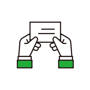 名刺を差し出す手のアイコン